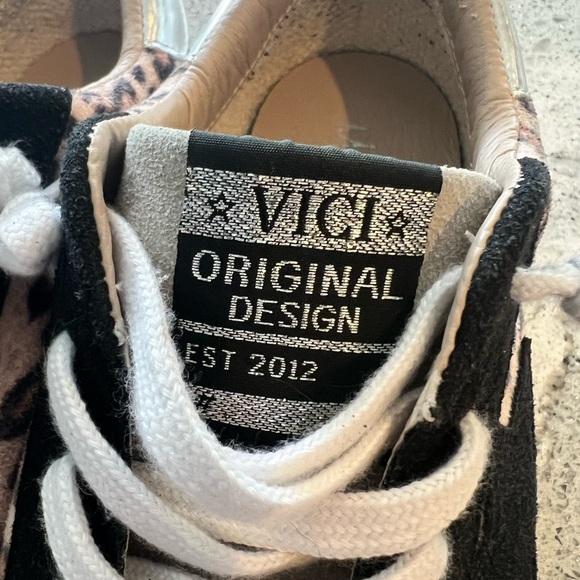 Vici Malia Peach Leopard and Black Women's Sneakers - Picture 2 of 9